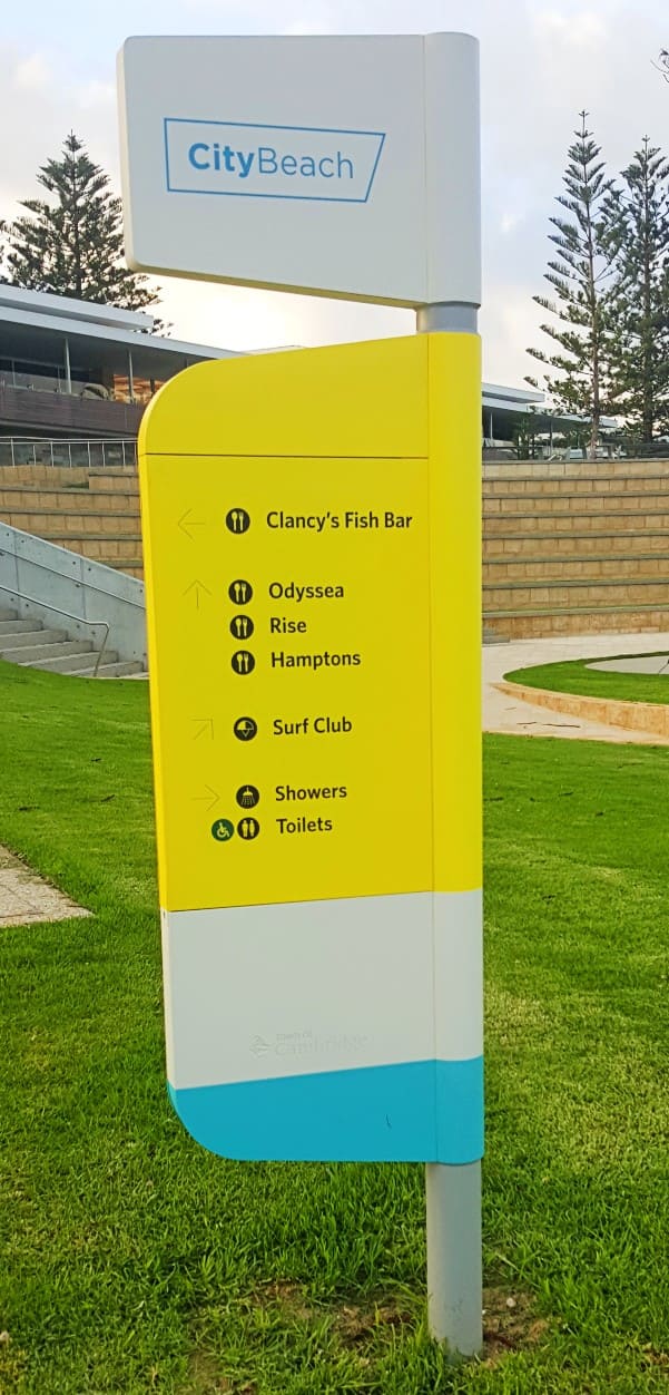 outdoor wayfinding signage for Perth public spaces